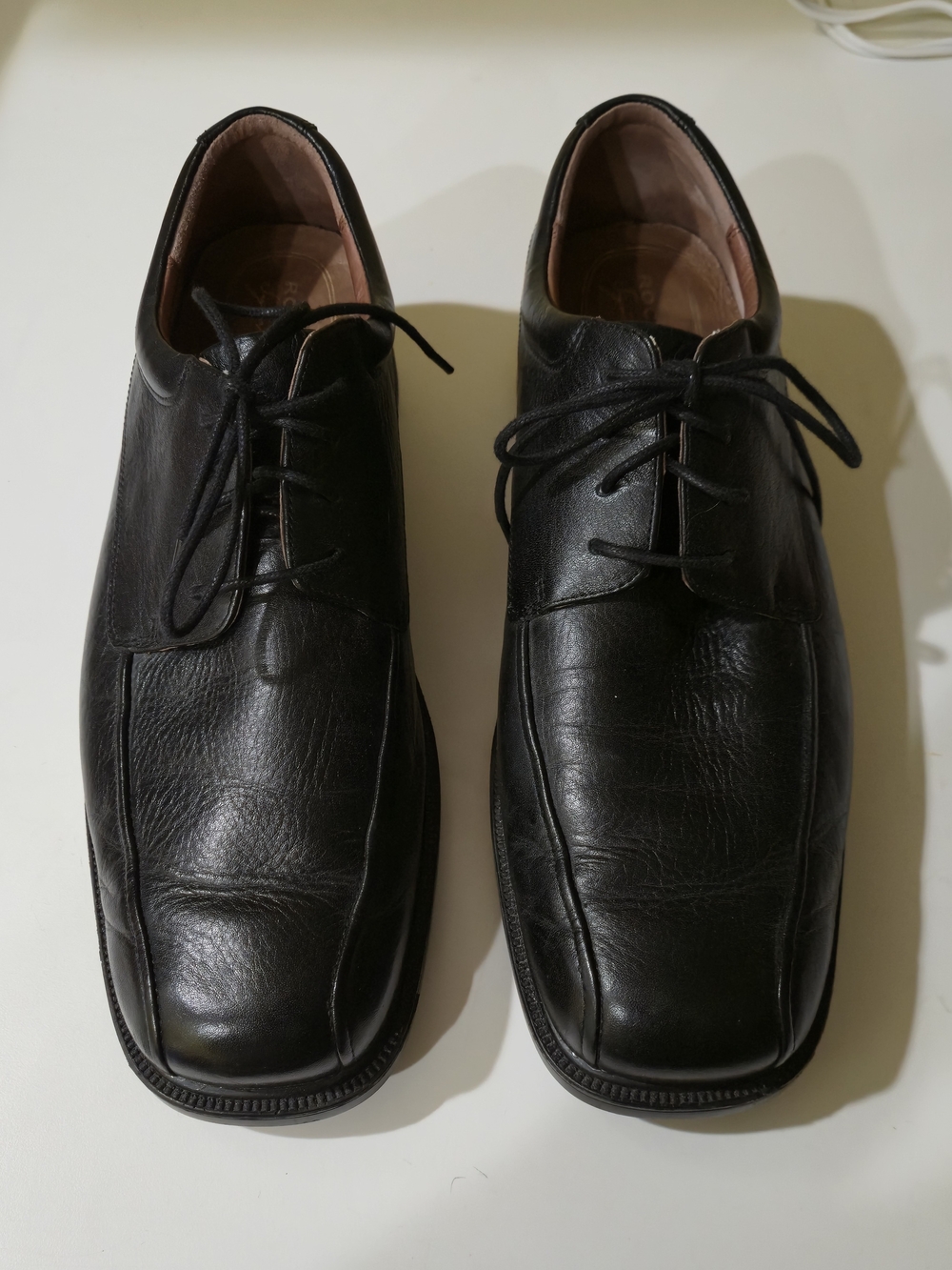 Rockport Men's Black Leather Lace Up Bicycle Toe Oxfords Size 11 Business Wear